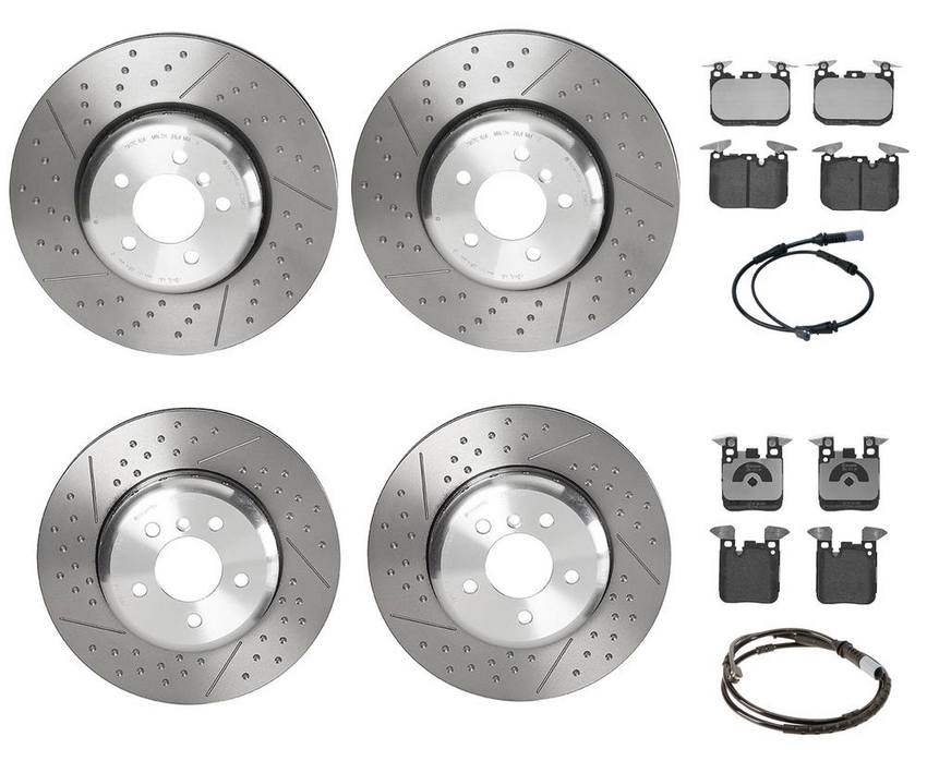 Brembo Brake Pads and Rotors Kit - Front and Rear (370mm/345mm) (Low-Met)